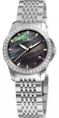 GUCCI Women's YA126507 G-Timeless Black Mother-Of-Pearl Diamond Dial Watch GUCCI Women's YA126507 G-Timeless Black Mother-Of-Pearl Diamond Dial Watch