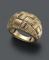 Acquire fine style in this luxurious cocktail ring. Features an intricate woven dome design crafted in 14k gold.