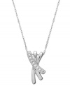 X marks the spot -- a treasure with a hint of sparkle. A diamond-accented X-shaped pendant comes in a polished 10k white gold setting. Approximate length: 18 inches. Approximate drop: 1/2 inch.