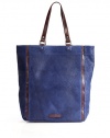 THE LOOKContrast flat leather top strapsPython-embossed suede bodyContrast leather trimMagnetic snap top closureFront logo detailRemovable zip pouchTHE MEASUREMENTShoulder straps, 8 dropTote, 12W X 15H X 4DPouch, 15W X 7½H X ½DTHE MATERIALSuede and cow leatherPolyester trimORIGINImported