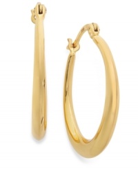 Shapely sophistication. Giani Bernini's 3 mm hoop earrings, set in 24k gold over sterling silver, present a look that's visually stunning. Approximate diameter: 1 inch. Shapely sophistication. Giani Bernini's 3 mm hoop earrings, set in 24k gold over sterling silver, present a look that's visually stunning. Approximate diameter: 1 inch.