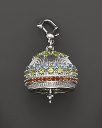 Inspired by Zen philosophy, this intricately detailed, matte sterling silver meditation bell from Paul Morelli is set with peridot, blue topaz and madeira citrine. Inspired by Zen philosophy, this intricately detailed, matte sterling silver meditation bell from Paul Morelli is set with peridot, blue topaz and madeira citrine.