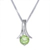 6mm 0.85 CT Peridot Pendant in Sterling Silver with 18 Chain