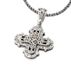 925 Silver Celtic Cross Pendant with 18k Gold Accents