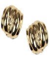 Sweet and simple. These button earrings from Jones New York are the perfect choice for evenings or weekends. Crafted in gold tone mixed metal. Approximate drop: 1/2 inch.