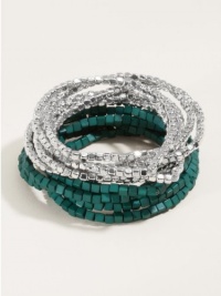 GUESS Silver-Tone and Teal Multi-Strand Bracel GUESS Silver-Tone and Teal Multi-Strand Bracel