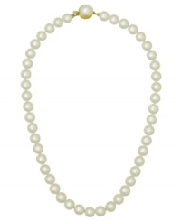 From the island of Mallorca, Spain this beautiful strand of organic man-made pearls (8 mm) is hand-strung and features an 18k gold over sterling silver clasp. Approximate length: 16 inches. From the island of Mallorca, Spain this beautiful strand of organic man-made pearls (8 mm) is hand-strung and features an 18k gold over sterling silver clasp. Approximate length: 16 inches.