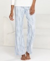 Warm and cozy with a fun print. Alfani's Brushed Jersey pants are a great choice for lounging around all day and night.