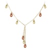 Studio 925 Champagne Diamond and Citrine CZ Briolette Swag 18k Yellow Gold Vermeil Sterling Silver Bib Necklace