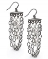 Chains & links are totally on-trend. Alfani's chic style combines a silver and hematite-plated mixed metal setting on ear wire for an effortless addition to your collection. Approximate drop: 2-1/2 inches.
