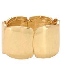 Accessorize with attitude! Kenneth Cole New York's polished cuff bracelet features rounded square links for effortless shine. Crafted in gold tone mixed metal. Bracelet stretches to fit wrist. Approximate diameter: 2-1/4 inches. Accessorize with attitude! Kenneth Cole New York's polished cuff bracelet features rounded square links for effortless shine. Crafted in gold tone mixed metal. Bracelet stretches to fit wrist. Approximate diameter: 2-1/4 inches.