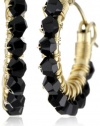 Viv&Ingrid Wrap 14k Gold Fill .75 Jet Swarovski Hoop Earrings