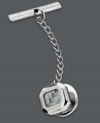 Keep ties from going askew in style. This polished tie tac features a stainless steel setting with an intricate carbon fiber inlay. Approximate diameter: 3/8 inch. Keep ties from going askew in style. This polished tie tac features a stainless steel setting with an intricate carbon fiber inlay. Approximate diameter: 3/8 inch.