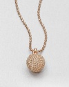 Add a touch of sparkle with this stone encrusted ball pendant on a ball chain. GlassRose goldtoneLength, about 16Toggle closureImported 