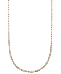 A simple chain adds a ton of dimension. Giani Bernini's intricate box chain is crafted in 24k gold over sterling silver. Approximate length: 24 inches. A simple chain adds a ton of dimension. Giani Bernini's intricate box chain is crafted in 24k gold over sterling silver. Approximate length: 24 inches.