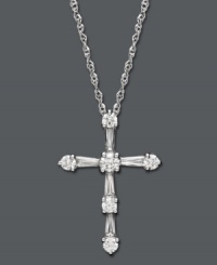 The perfect gift of faith. Arabella's stunning cross pendant shines with the addition of sparkling Swarovski zirconias (3/4 ct. t.w.). Setting and chain crafted in 14k white gold. Approximate length: 18 inches. Approximate drop: 3/4 inch. The perfect gift of faith. Arabella's stunning cross pendant shines with the addition of sparkling Swarovski zirconias (3/4 ct. t.w.). Setting and chain crafted in 14k white gold. Approximate length: 18 inches. Approximate drop: 3/4 inch.