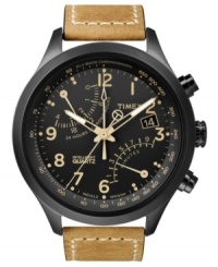 With Intelligent Quartz tech, this Timex watch is the perfect adventure companion. Features include a fly-back four-hour chronograph, electronic compass with magnetic declination compensation and a second time zone. With Intelligent Quartz tech, this Timex watch is the perfect adventure companion. Features include a fly-back four-hour chronograph, electronic compass with magnetic declination compensation and a second time zone.