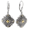 925 Silver Filigree Cross Design Earrings with 18k Gold Accents