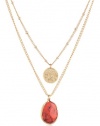 NINE WEST VINTAGE AMERICA Rugged Beauty Worn-Gold Tone Double Pendant Necklace, 16
