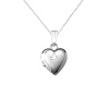 Sterling Silver Children's Hand Engraved Cross Heart Locket Pendant Necklace , 13