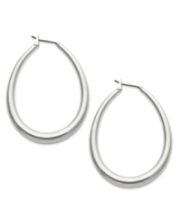 A classic for your modern style. Lauren by Ralph Lauren's chic hoop earrings feature a graduated teardrop shape. Set in silver tone mixed metal. Approximate drop: 2 inches. Approximate diameter: 1-1/4 inches. A classic for your modern style. Lauren by Ralph Lauren's chic hoop earrings feature a graduated teardrop shape. Set in silver tone mixed metal. Approximate drop: 2 inches. Approximate diameter: 1-1/4 inches.