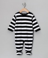 Leveret Velour Striped Coverall Rompers Footed One Piece (Size 3-18 Months)