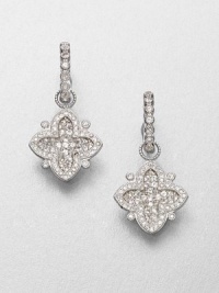 From the Soho Collection. This pretty clover-shape design features white sapphires set in sterling silver. White sapphiresSterling silverSize, about .9Ring baleImported Please note: Hoop earrings sold separately. 