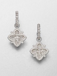 From the Soho Collection. This pretty clover-shape design features white sapphires set in sterling silver. White sapphiresSterling silverSize, about .9Ring baleImported Please note: Hoop earrings sold separately. From the Soho Collection. This pretty clover-shape design features white sapphires set in sterling silver. White sapphiresSterling silverSize, about .9Ring baleImported Please note: Hoop earrings sold separately.