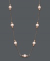 Make a solitary statement, or layer this sophisticated strand with other necklaces for a more modern look. Either way, this pink cultured freshwater pearl (6 mm) tin cup necklace is nothing short of extraordinary. Crafted in 14k rose gold. Approximate length: 18 inches.