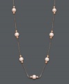 Make a solitary statement, or layer this sophisticated strand with other necklaces for a more modern look. Either way, this pink cultured freshwater pearl (6 mm) tin cup necklace is nothing short of extraordinary. Crafted in 14k rose gold. Approximate length: 18 inches.