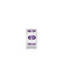 The elegant rondelle bead in sterling silver sparkles with purple cubic zirconia accents. Donatella is a playful collection of charm bracelets and necklaces that can be personalized to suit your style! Available exclusively at Macy's. The elegant rondelle bead in sterling silver sparkles with purple cubic zirconia accents. Donatella is a playful collection of charm bracelets and necklaces that can be personalized to suit your style! Available exclusively at Macy's.