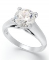 Simple bliss. This stunning sparkler features a round-cut diamond (2 ct. t.w.) set in polished 18k white gold.