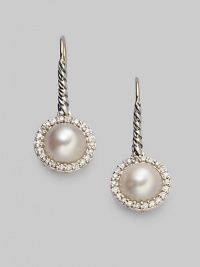 From the Cable Pearl Wrap Collection. Sterling silver spirals to a lustrous freshwater pearl exquisitely set in a circle of pavé diamonds. 8½mm cultured white pearls Diamonds, 0.33 tcw 18k yellow gold Drop, about 1 Ear wire Imported From the Cable Pearl Wrap Collection. Sterling silver spirals to a lustrous freshwater pearl exquisitely set in a circle of pavé diamonds. 8½mm cultured white pearls Diamonds, 0.33 tcw 18k yellow gold Drop, about 1 Ear wire Imported