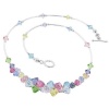 Sterling Silver Multicolor Crystal Necklace Made with Swarovski Elements