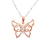DiAura Rose-Gold Plated Sterling Silver Diamond-Accent Butterfly Pendant Necklace, 18