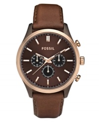 Warm and rustic, this Walter collection watch by Fossil adds just the right touch of style. Warm and rustic, this Walter collection watch by Fossil adds just the right touch of style.