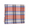 100% Silk Woven Coral Totally Tartan Plaid Pocket Square