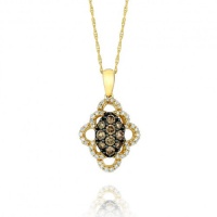 Le Vian 14K Yellow Gold Chocolate and White Diamond Pendant with 0.55 Carats Diamonds