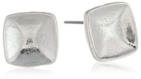 Kenneth Cole New York Metal Boost Silver Concave Square Stud Earrings Kenneth Cole New York Metal Boost Silver Concave Square Stud Earrings