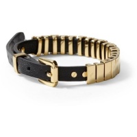 Michael Kors Jet Set Single Wrap Leather Charm Bracelet, Black Gold Michael Kors Jet Set Single Wrap Leather Charm Bracelet, Black Gold
