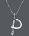 The perfect personalized gift. A polished sterling silver pendant features the letter P with a chic asymmetrical shape. Comes with a matching chain. Approximate length: 18 inches. Approximate drop: 3/4 inch.