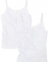 Calvin Klein Girls 2-6x 2 Pack Cami,White,XS(4/5)