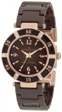 Anne Klein Women's 109416RGBN Swarovski Crystal Rosegold-Tone and Brown Ceramic Bracelet Watch Anne Klein Women's 109416RGBN Swarovski Crystal Rosegold-Tone and Brown Ceramic Bracelet Watch