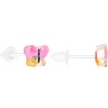 Acrylic Pink and Yellow Butterfly Plastic Stud Earrings