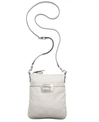 Offered in a variety of neutral and vibrant hues, this fab GUESS design will keep your style on point. Gleaming silvertone hardware and a casual cool crossbody shape add appeal to this versatile crossbody. Offered in a variety of neutral and vibrant hues, this fab GUESS design will keep your style on point. Gleaming silvertone hardware and a casual cool crossbody shape add appeal to this versatile crossbody.