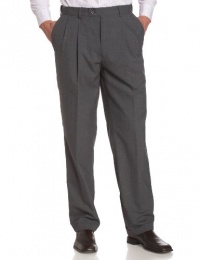 Louis Raphael LUXE Men's 100% Wool Pleated Hidden Extension Dress Pant,Med Grey,31x30 Louis Raphael LUXE Men's 100% Wool Pleated Hidden Extension Dress Pant,Med Grey,31x30