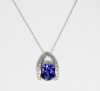 B. Brilliant Sterling Silver & Blue Tanzanite Cubic Zirconia Pendant Necklace