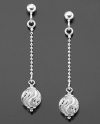 Giani Bernini Sterling Silver Diamond Bead Cut Ball Drop Earrings