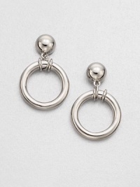 A simply chic design with a sleek ring drop. silvertoneDrop, about .75Post backImported A simply chic design with a sleek ring drop. silvertoneDrop, about .75Post backImported