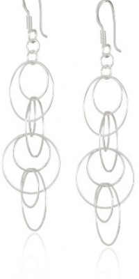 Sterling Silver Multi-Circle Link Dangle Earrings Sterling Silver Multi-Circle Link Dangle Earrings